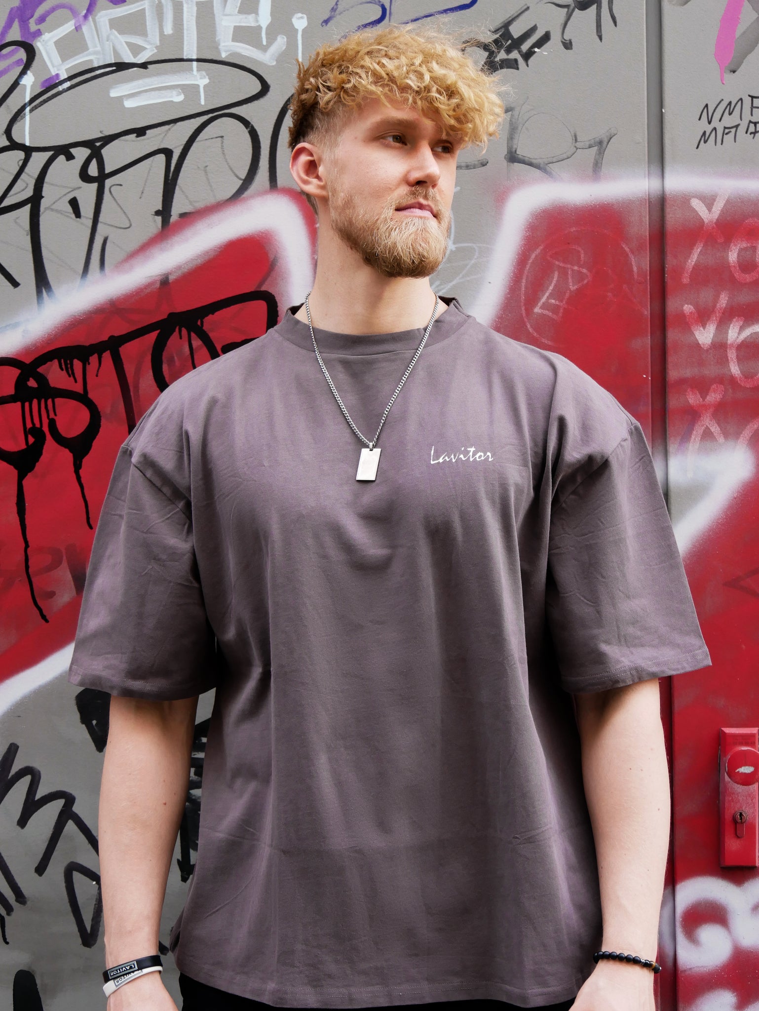 Oversized Scripted Tee - Dirt