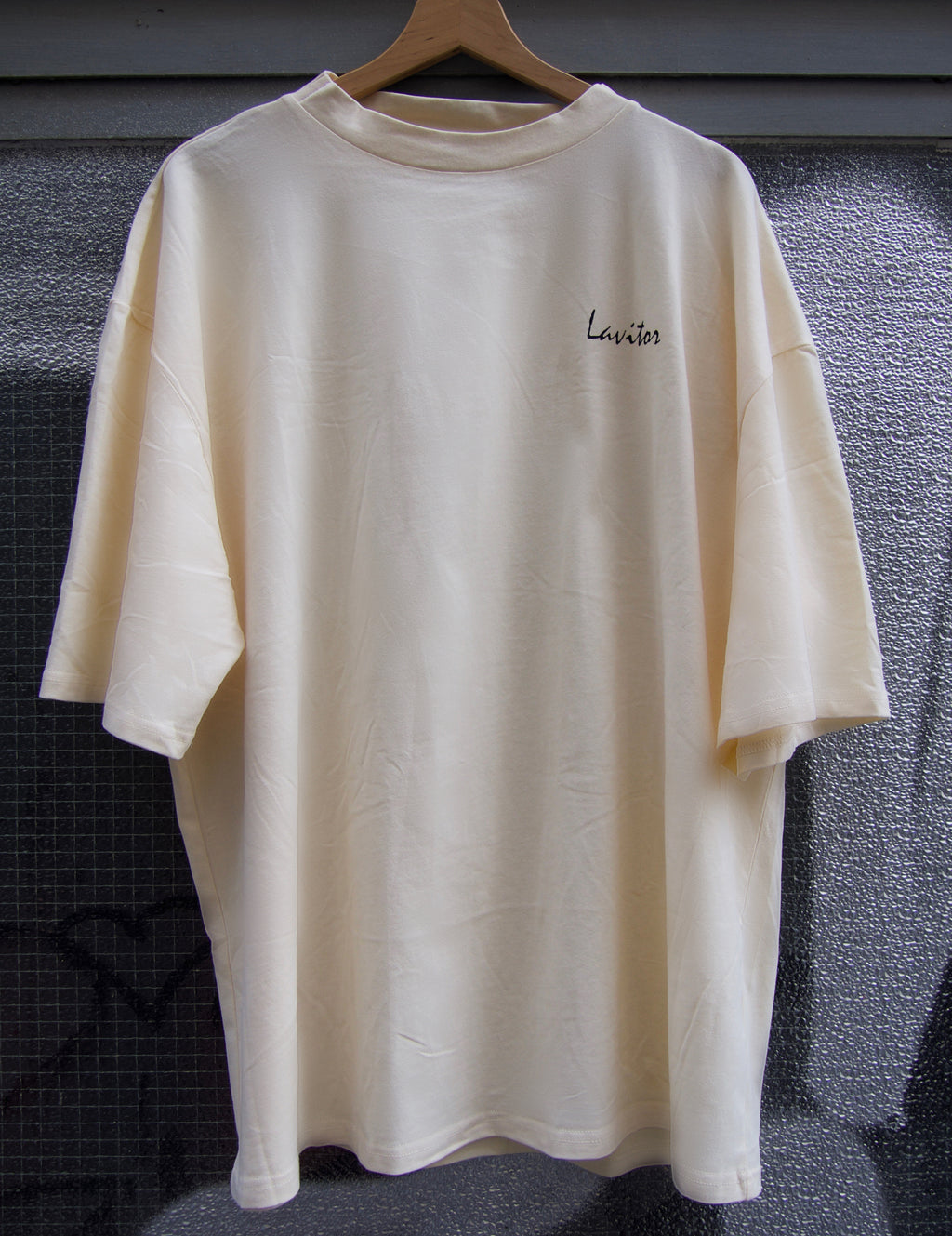 Oversized Scripted Tee - Cheesecake