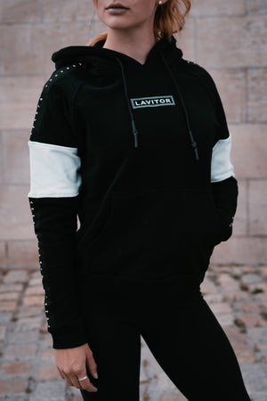 Core Striped Hoodie Black
