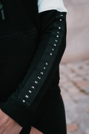 Core Striped Hoodie Black